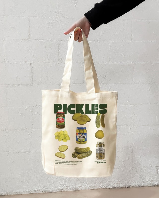 Pickles Tote Bag - Threadheads 100% Cotton Canvas with Reinforced Straps