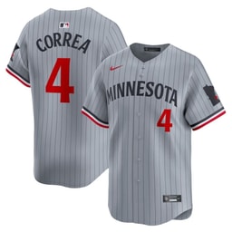 Carlos Correa 4 Baseball team Road Limited Men's Jersey - Gray