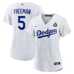 Freddie Freeman 5 Baseball team Women's 2024 World Series Home Jersey - White