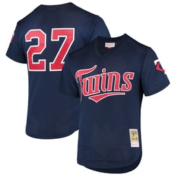 Men's Baseball team David Ortiz Apparel brand Navy 2002 Cooperstown Collection Mesh Batting Practice Jersey