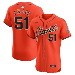 Jung Hoo Lee 51 Baseball team Alternate Elite Men's Jersey - Orange