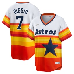 Men's Baseball team Craig Biggio White Home Cooperstown Collection Player Jersey