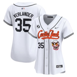 Justin Verlander 35 Baseball team Cactus Jack Patch Women's Jersey - White