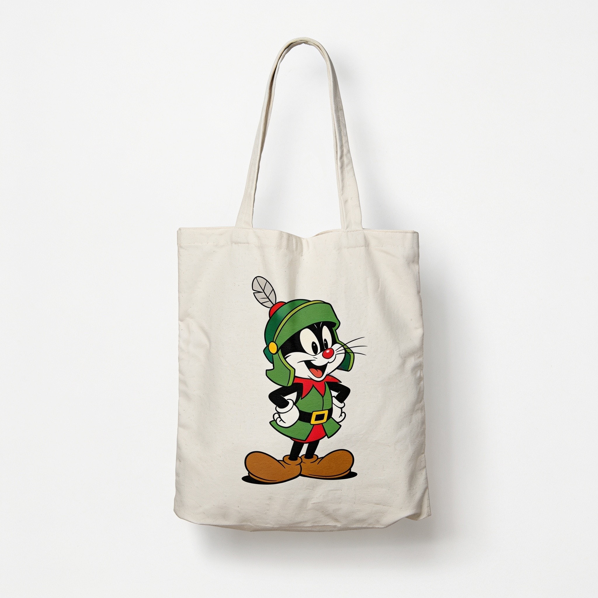 Marvin the Martian Vintage Tote Bag - 100% Cotton Canvas with Reinforced Straps