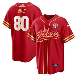 Jerry Rice 80 Football team Men's Baseball Jersey - Red