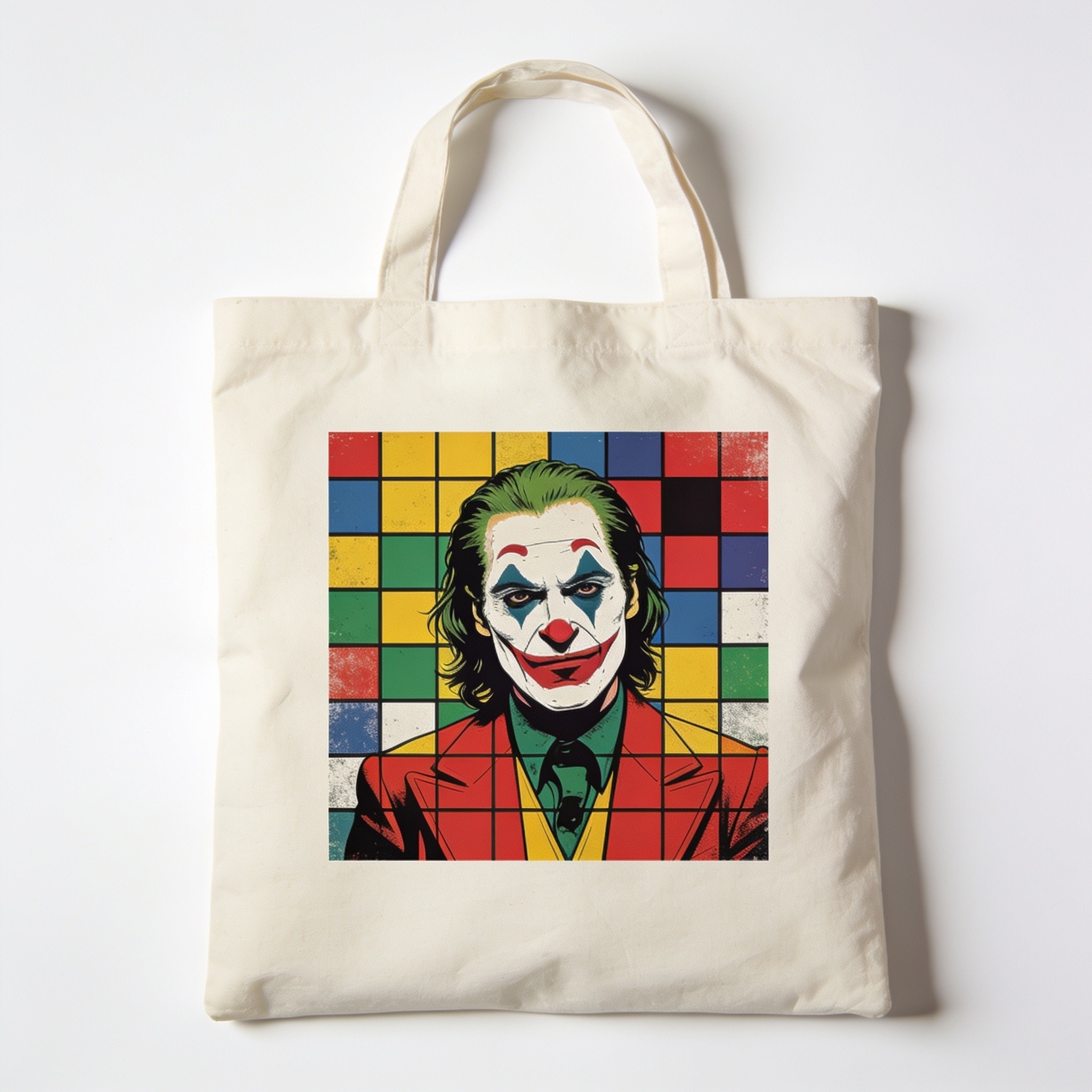 The Joker Grid Tote Bag - Official Collab 100% Cotton Canvas