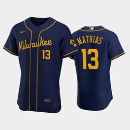 Baseball team 13 Mark Mathias Alternate Team Navy Jersey