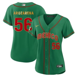 Arozarena 56 Mexico 2023 Baseball Jersey - Green Gold Trim
