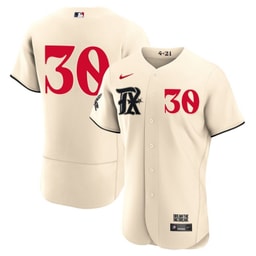 Nathaniel Lowe 30 Baseball team 2023 City Connect Flex Base Elite Jersey - Cream
