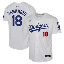 Youth Baseball team Yoshinobu Yamamoto White Home Limited Player Jersey
