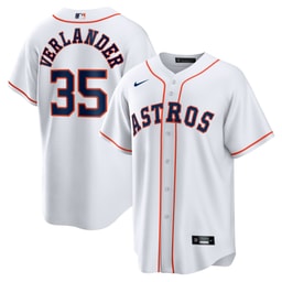 Men's Baseball team Justin Verlander White Home Player Name Jersey