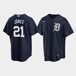 Baseball team JaCoby Jones 21 Alternate Men's Navy Jersey