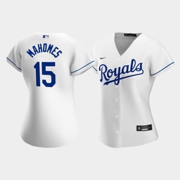 Women's Baseball team Patrick Mahomes 15 White Home Player Jersey
