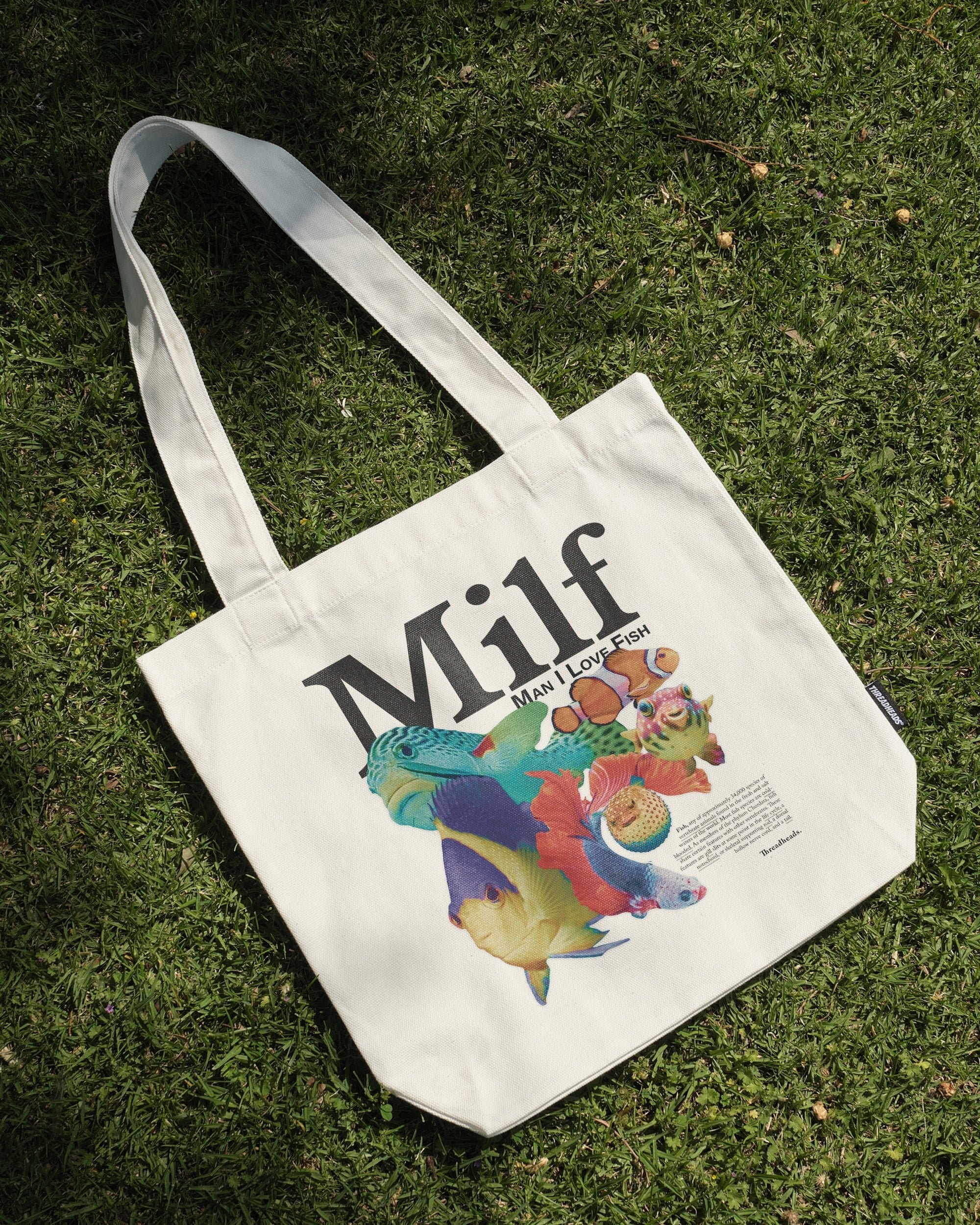 Man I Love Fish Tote Bag - Premium 100% Cotton Canvas with Reinforced Straps