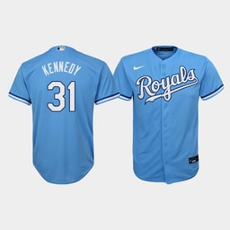 Youth Baseball team Ian Kennedy 31 Light Blue Alternate Jersey