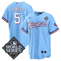 Corey Seager 5 Baseball team 2023 World Series Stitched Baseball Jersey - Blue