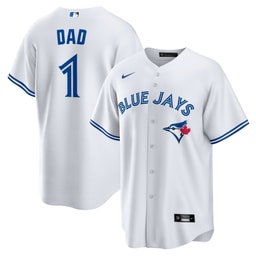 Men's Baseball team #1 Dad Home Jersey, White