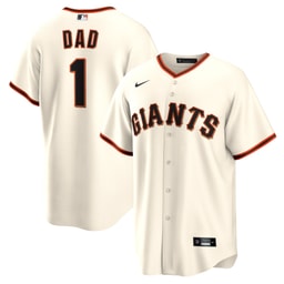 Men's Baseball team #1 Dad Home Jersey, White