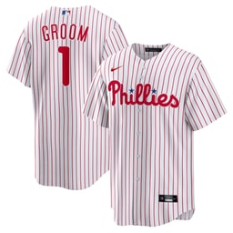 Men's Baseball team #1 Groom Home Jersey, White