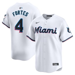 Nick Fortes 4 Baseball team Home Limited Player Men's Jersey - White