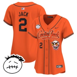 Jack 2 Baseball team Cactus Jack Patch V3 Women's Jersey - Orange