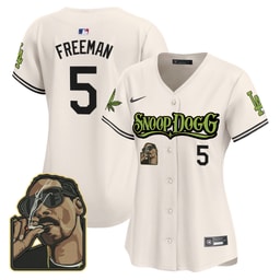 Freddie Freeman 5 Baseball team Snoop Dogg Women's Jersey - Cream