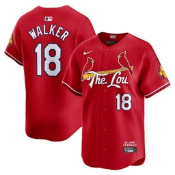 Jordan Walker 18 Baseball team 2024 City Connect Limited Men's Jersey - Red