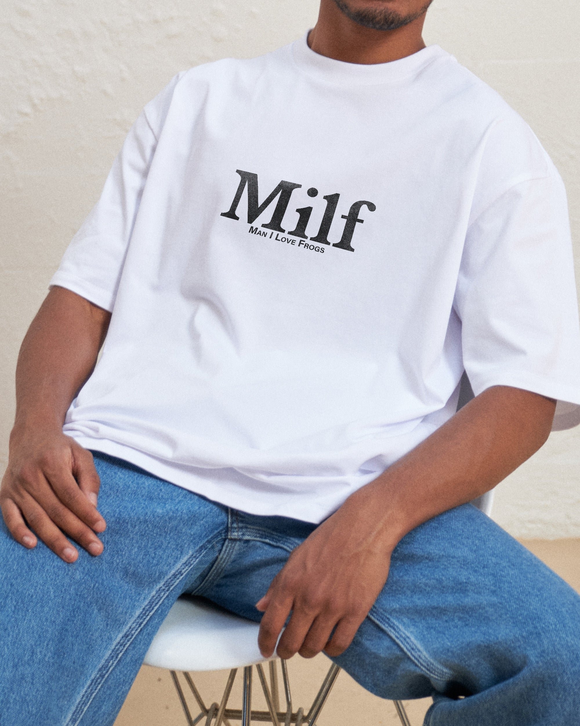 Man I Love Frogs Front and Back Oversized T-Shirt - Unisex 90s Boxy Fit Cotton Tee