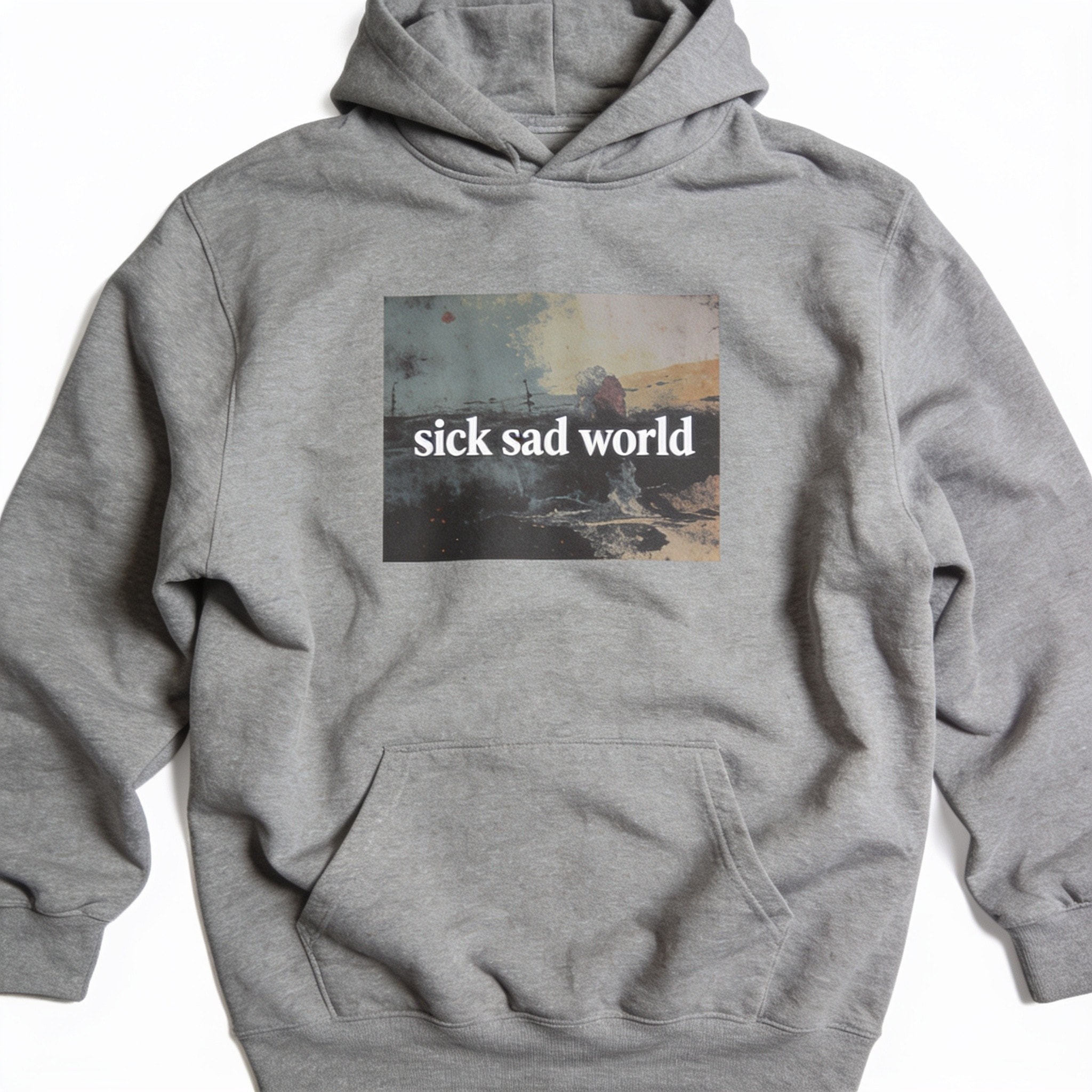 Sick Sad World Pullover Hoodie - Unisex Cotton Polyester Loose Fit