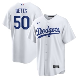 Men's Baseball team Mookie Betts Home Player Name Jersey, White