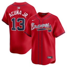 Men's Baseball team Ronald Acu?a Jr. Red Alternate Limited Player Jersey