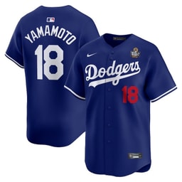 Yoshinobu Yamamoto 18 Baseball team 2024 World Series Home Limited Player Men's Jersey - Royal