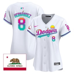 Kike Hernandez 8 Baseball team 2024 Los Angeles City Style California Republic Patch Women's Jersey - White