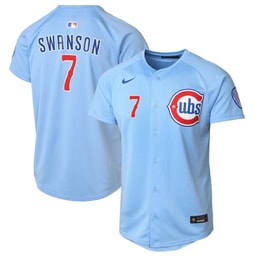 Dansby Swanson 7 Baseball team Limited Alternate 2 YOUTH Jersey - Baby Blue