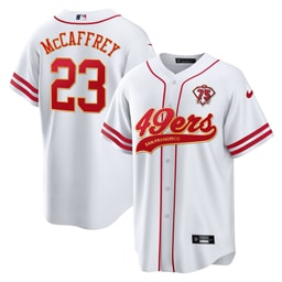 Christian McCaffrey 23 Football team Men's Baseball Jersey - White
