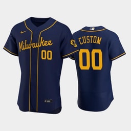 Baseball team 00 Custom Alternate Team Navy Jersey