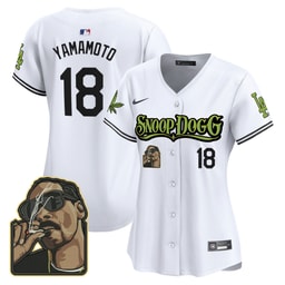 Yoshinobu Yamamoto 18 Baseball team Snoop Dogg Women's Jersey - White
