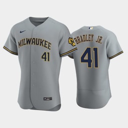 Baseball team 41 Jackie Bradley Jr. Road Team Gray Jersey
