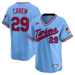 Men's Baseball team Rod Carew Light Blue Throwback Cooperstown Collection Limited Jersey