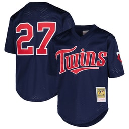 Youth Baseball team David Ortiz Apparel brand Navy Cooperstown Collection Mesh Batting Practice Jersey