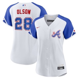 Matt Olson 28 Baseball team 2023 City Connect Women's Jersey - White