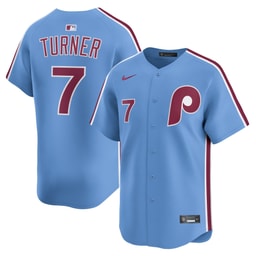 Men's Baseball team Trea Turner Light Blue Alternate Limited Player Jersey