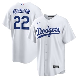 Men's Baseball team Clayton Kershaw White Home Player Name Jersey