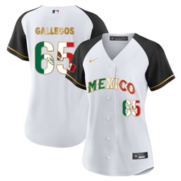 Gallegos 65 Mexico 2023 Flag Alternate Baseball Jersey