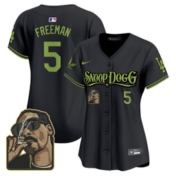 Freddie Freeman 5 Baseball team Snoop Dogg Women's Jersey - Black