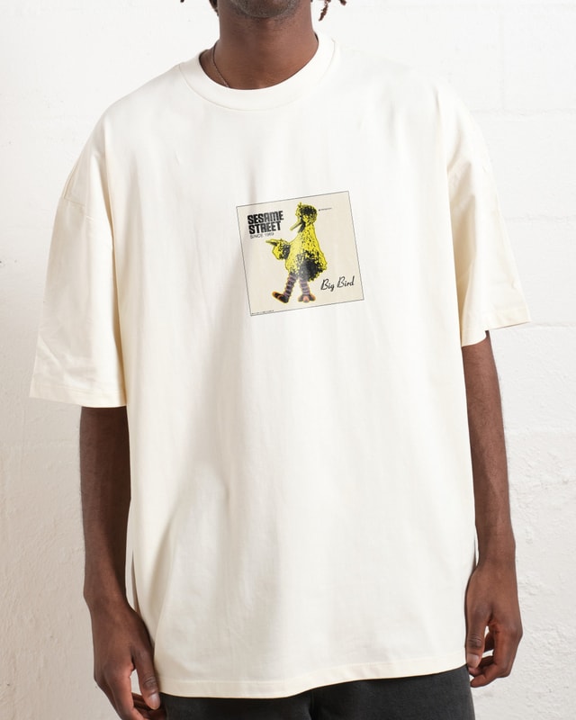 Big Bird Underground Oversized Graphic Tee - Sesame Street Premium 100% Combed Cotton Unisex T-Shirt