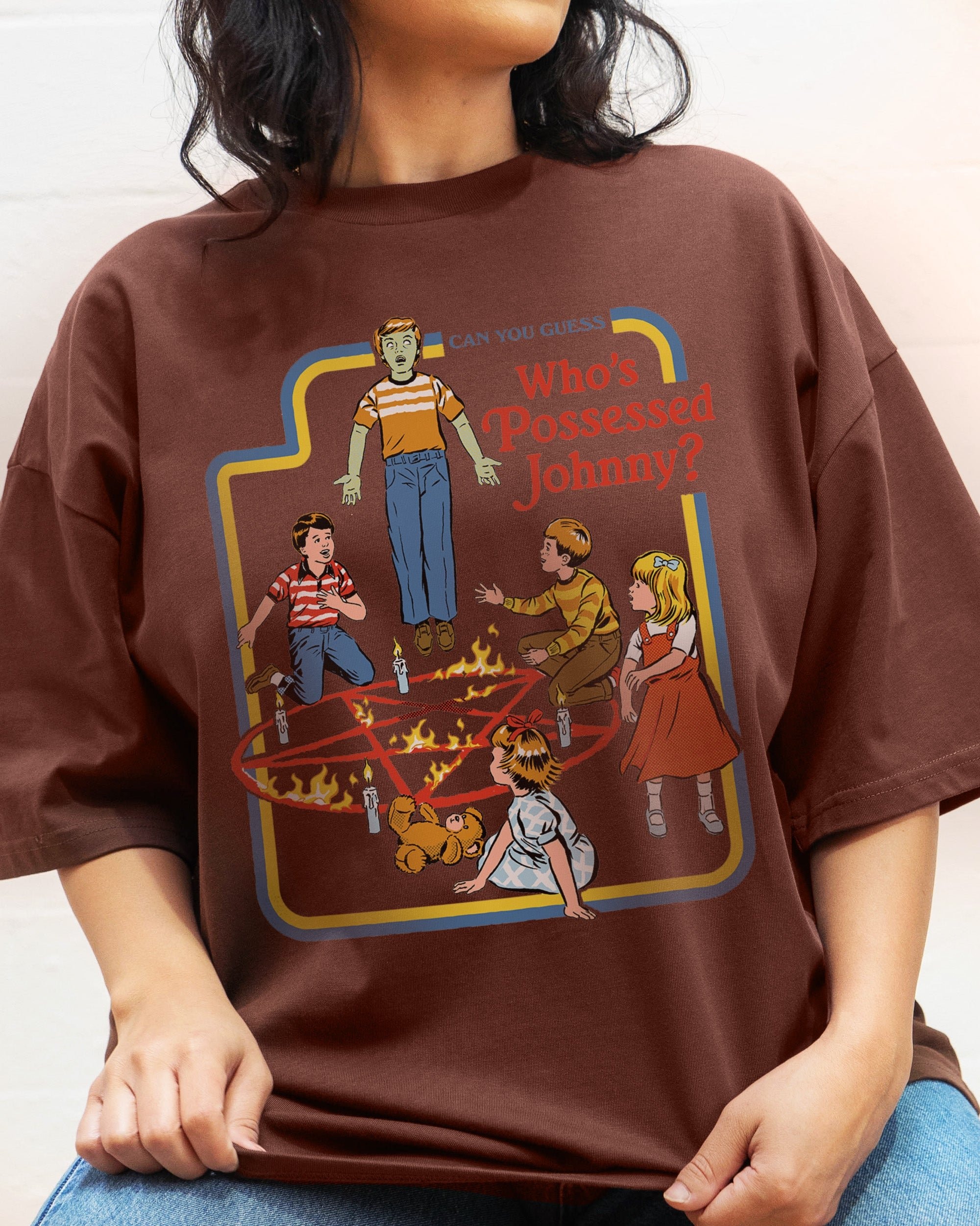 Who's Possessed Johnny? Oversized Graphic T-Shirt - Steven Rhodes 90s Boxy Fit Unisex Tee