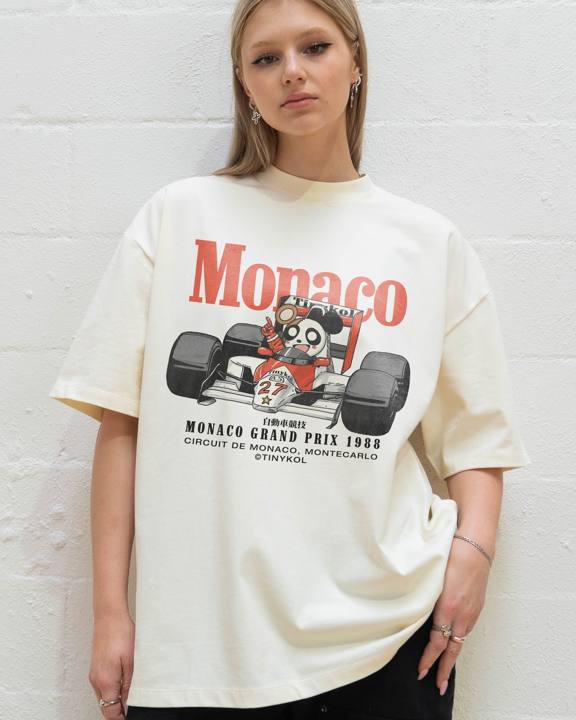 Monaco Racing Oversized Tee - Premium 90s Graphic T-Shirt, Heavyweight 100% Combed Cotton, Unisex