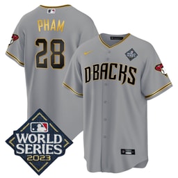Tommy Pham 28 Baseball team 2023 World Series Men's Jersey - Gray Gold