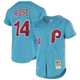Men's Baseball team Pete Rose Apparel brand Light Blue Cooperstown Collection Jersey